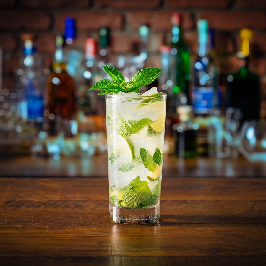 A fresh mojito with mint and lime